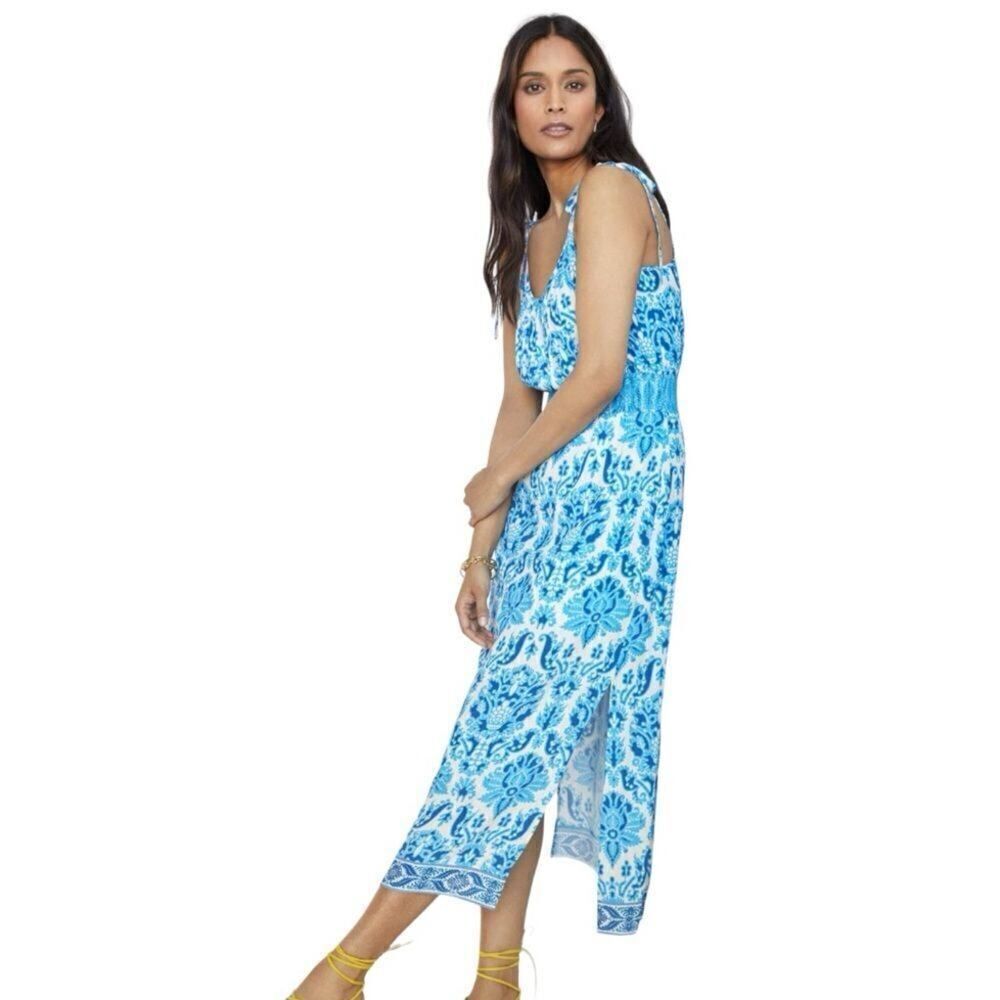 PLENTY TRACY REECE/ANTHROPOLOGIE Women’s Baroque Sundress Blue/White Extra Small